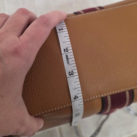 Coach Smith Tote Bag - Tan and Crimson - Picture 10 of 12